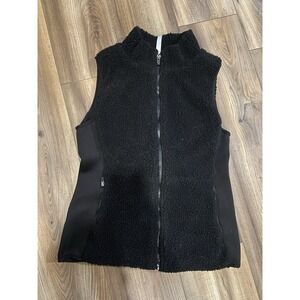 Fabletics Women's Size Medium Black Fleece Winter Vest